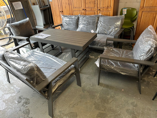 Grey Aluminium 7 Seater Sofa Dining Set