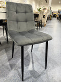 PAIR Elba Plush Grey Dining Chairs