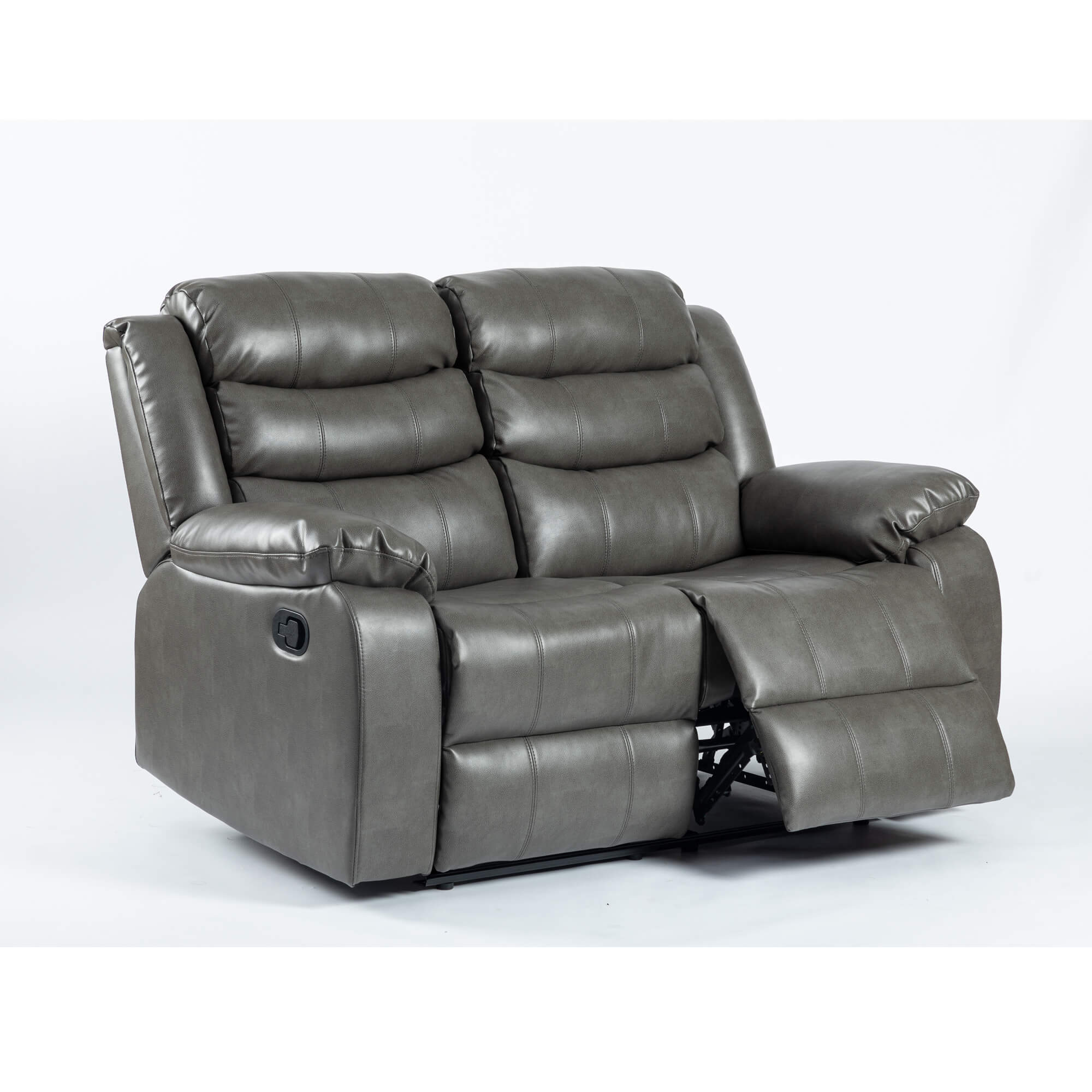 Turin 2 Seater Reclining Sofa GREY LEATHER