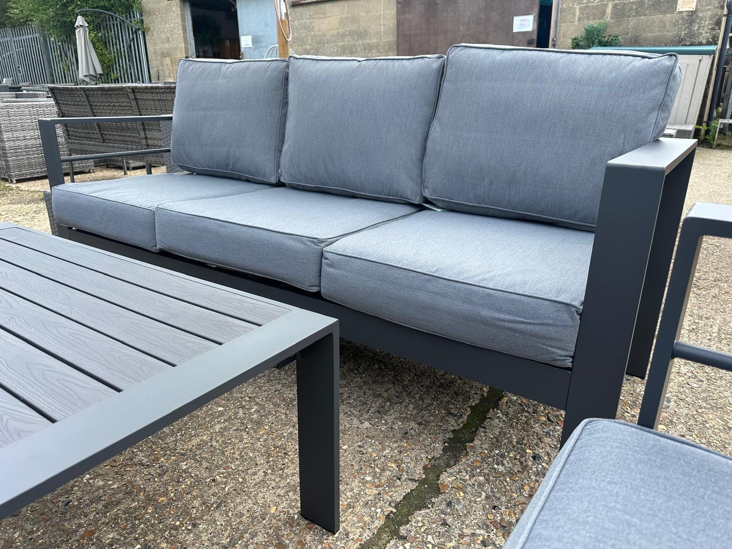 Grey Aluminium 7 Seater Sofa Lounge Set