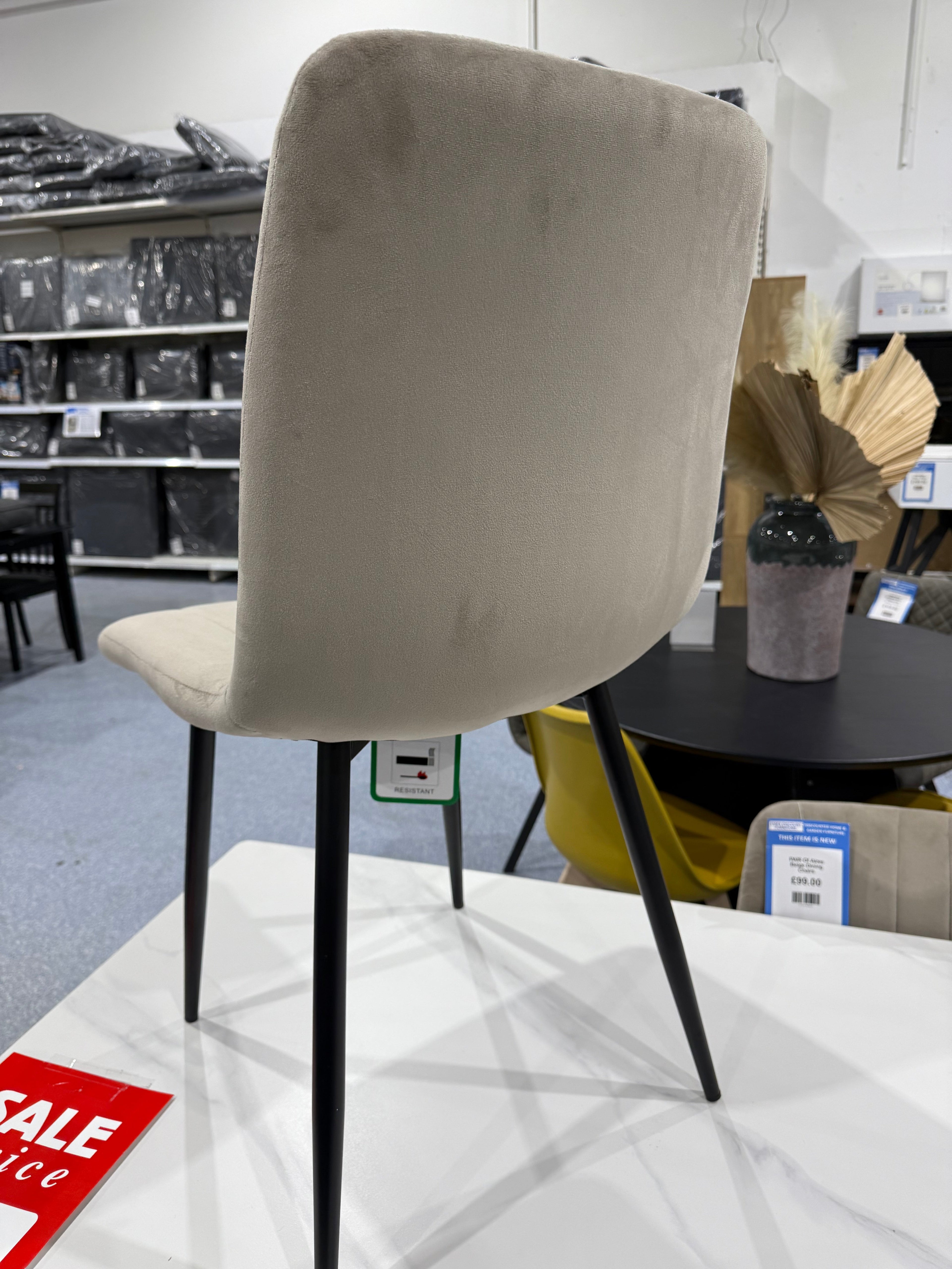 Pair Aires Dining Chairs BEIGE