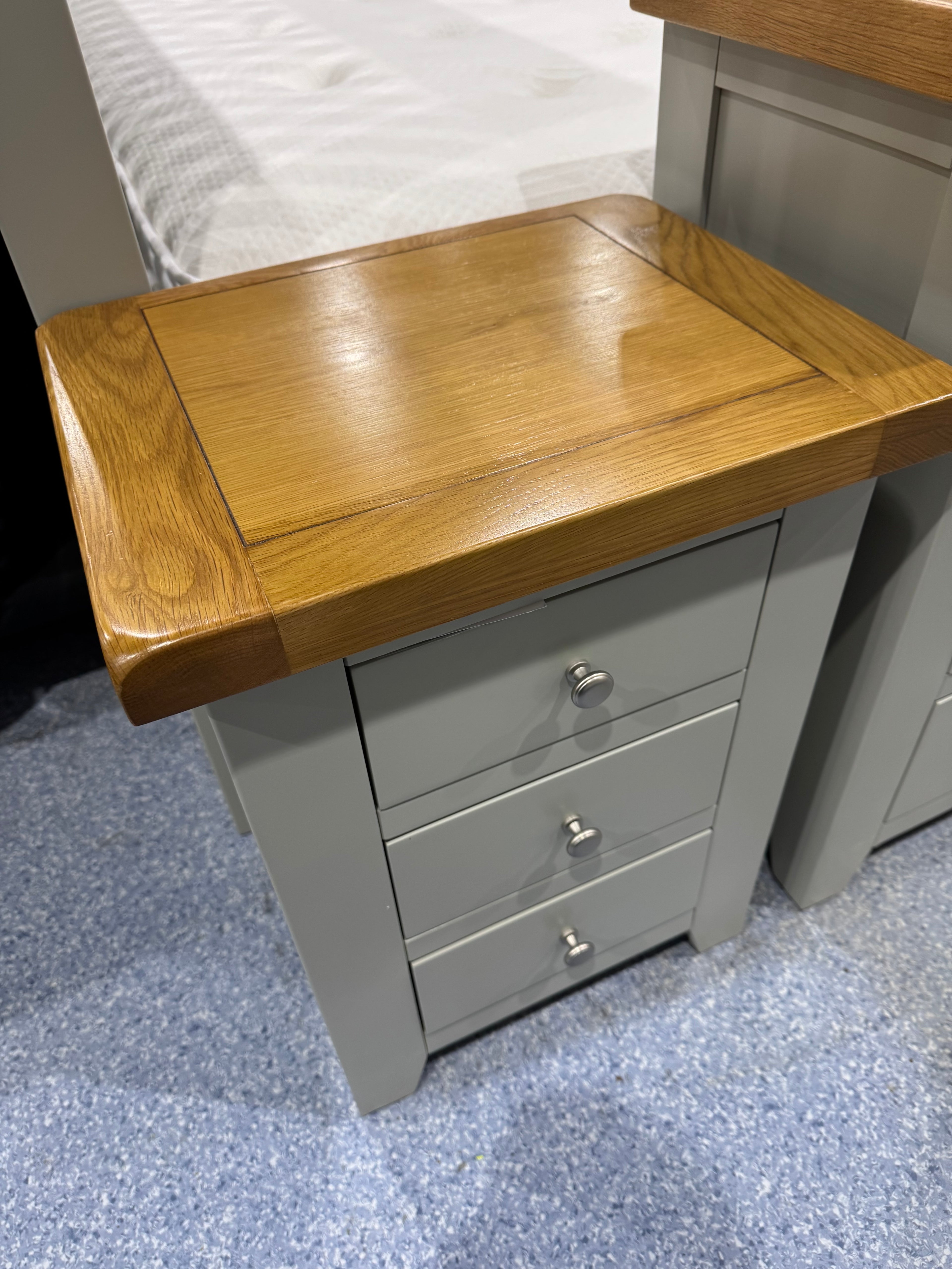 Chatsworth 3 Drawer Bedside GREY
