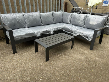 Vegas Aluminium Corner Lounge Set GREY