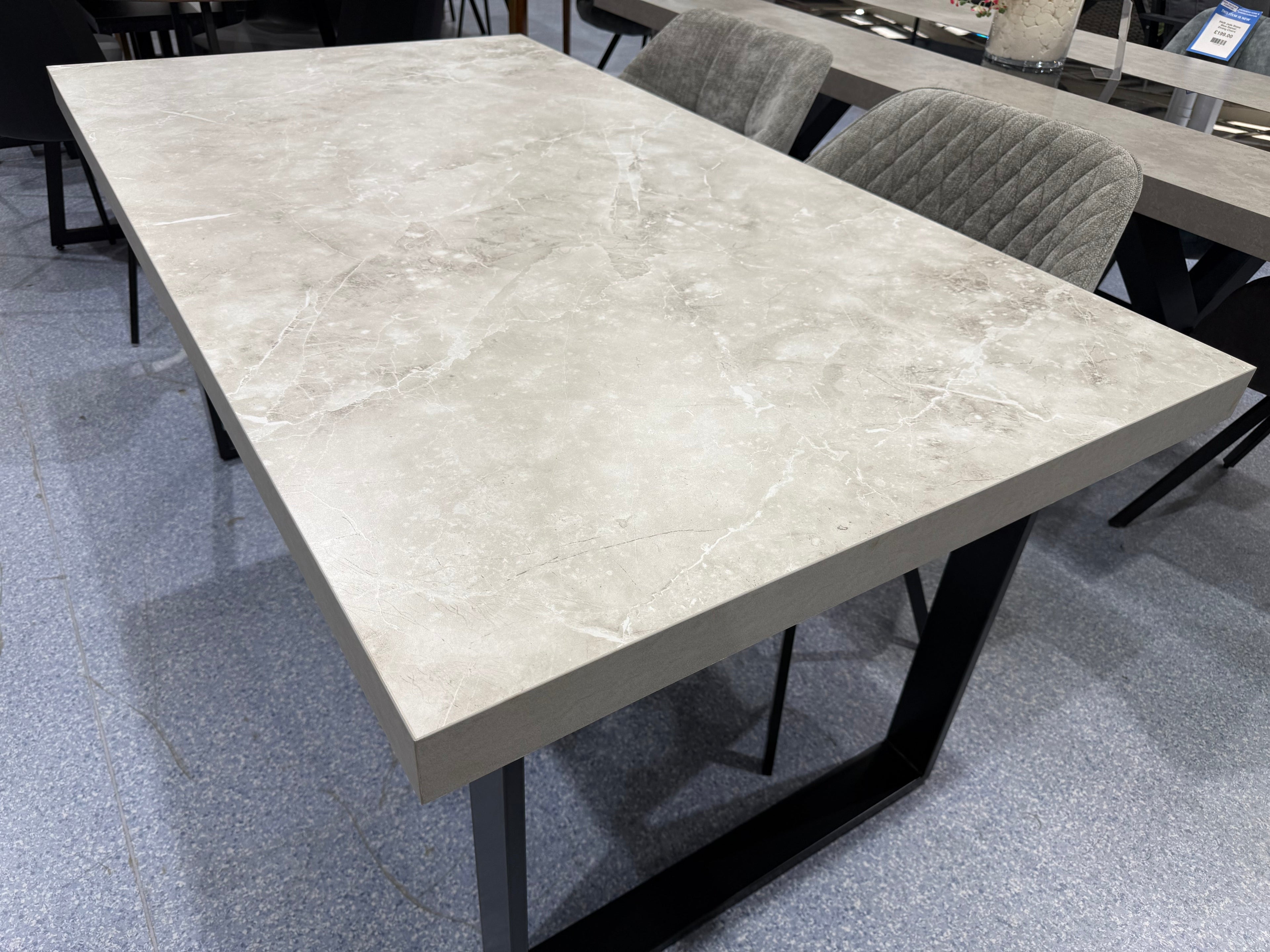 London Grey Concrete Effect Dining Table