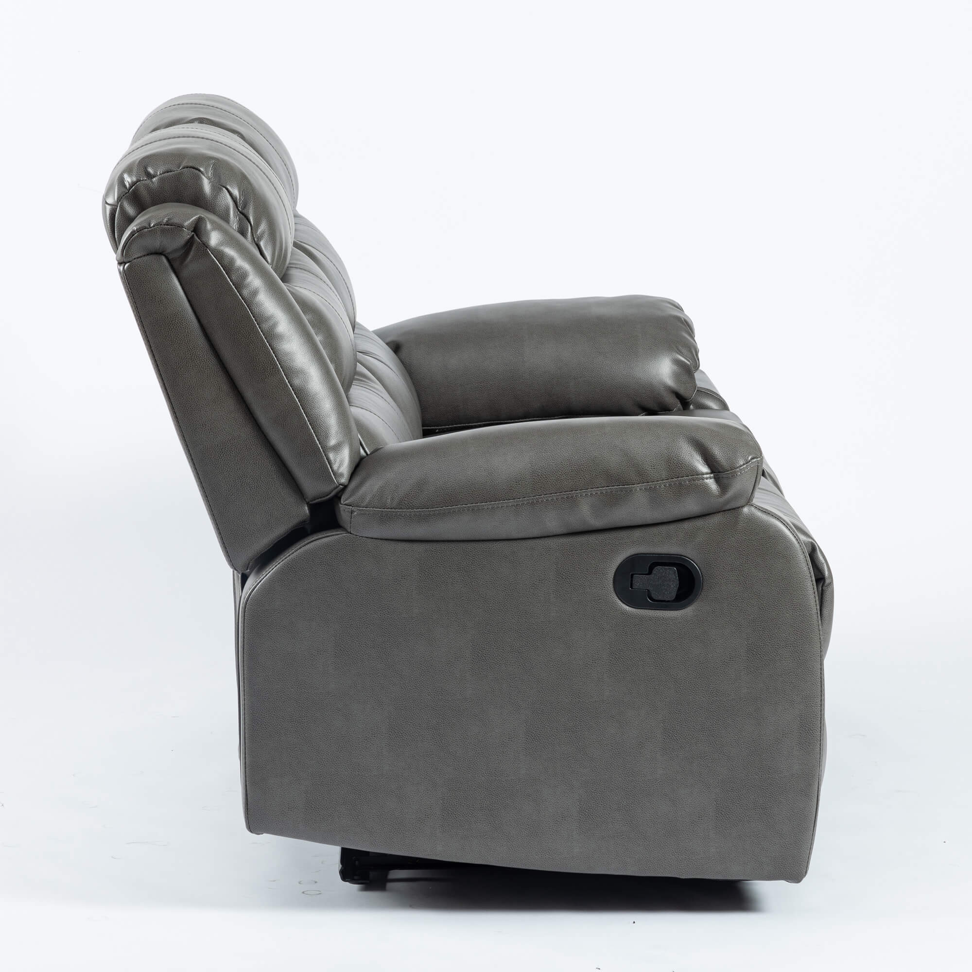 Turin 2 Seater Reclining Sofa GREY LEATHER