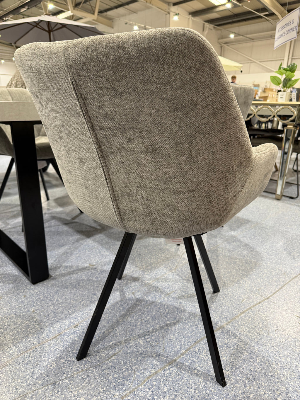 PAIR Jude Grey Swivel Dining Chairs