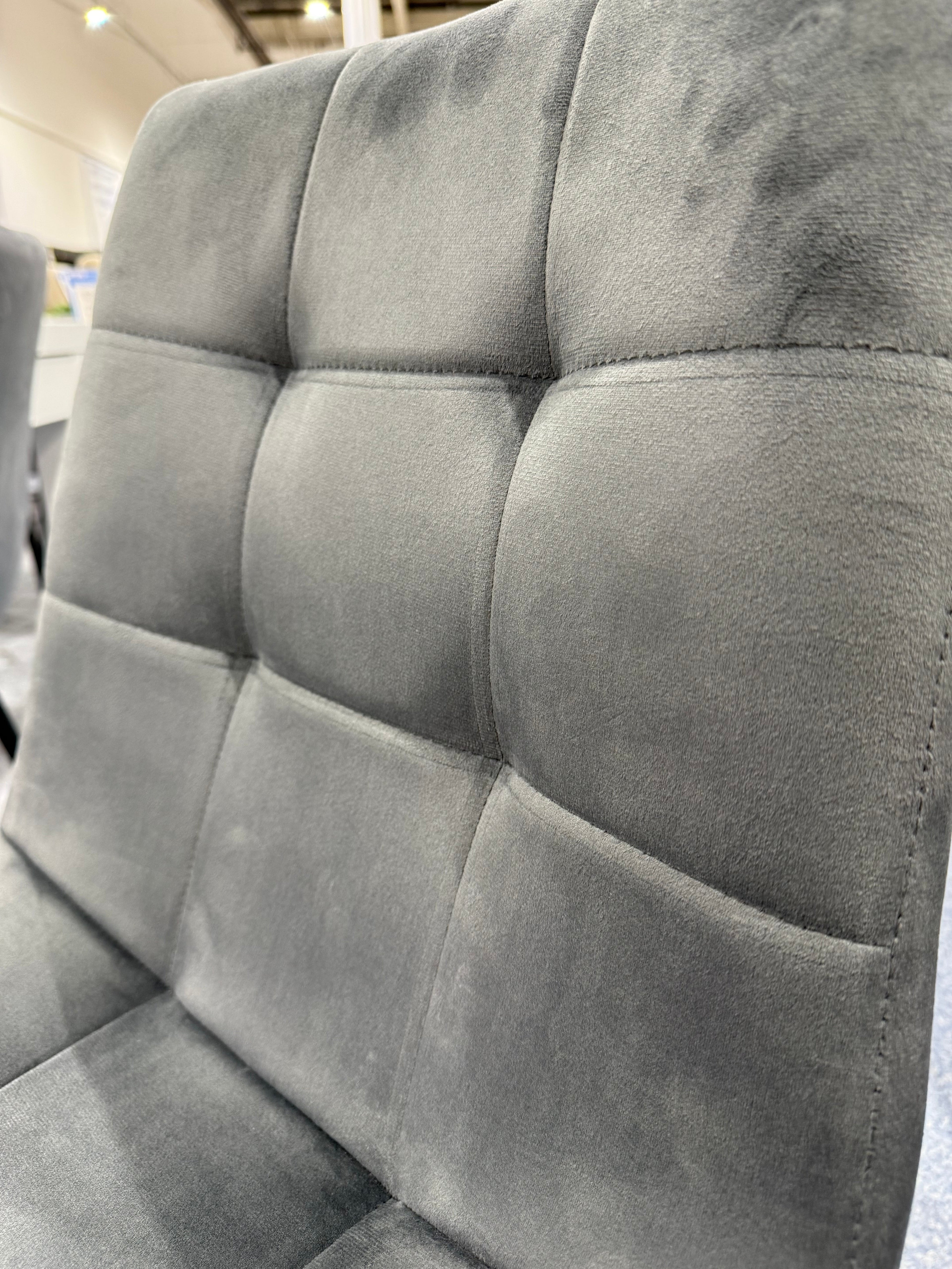 PAIR Elba Plush Grey Dining Chairs