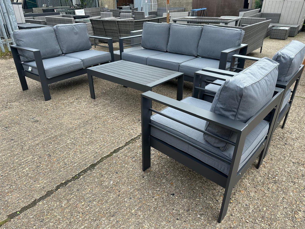 Grey Aluminium 7 Seater Sofa Lounge Set