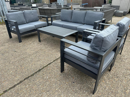 Grey Aluminium 7 Seater Sofa Lounge Set