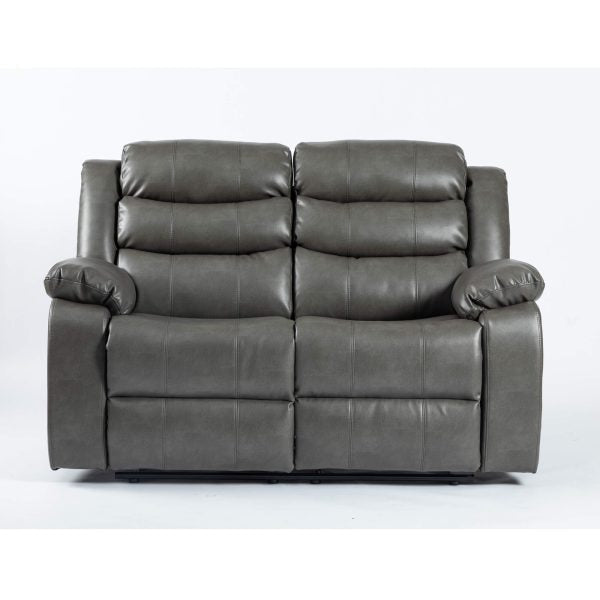Turin 2 Seater Reclining Sofa GREY LEATHER