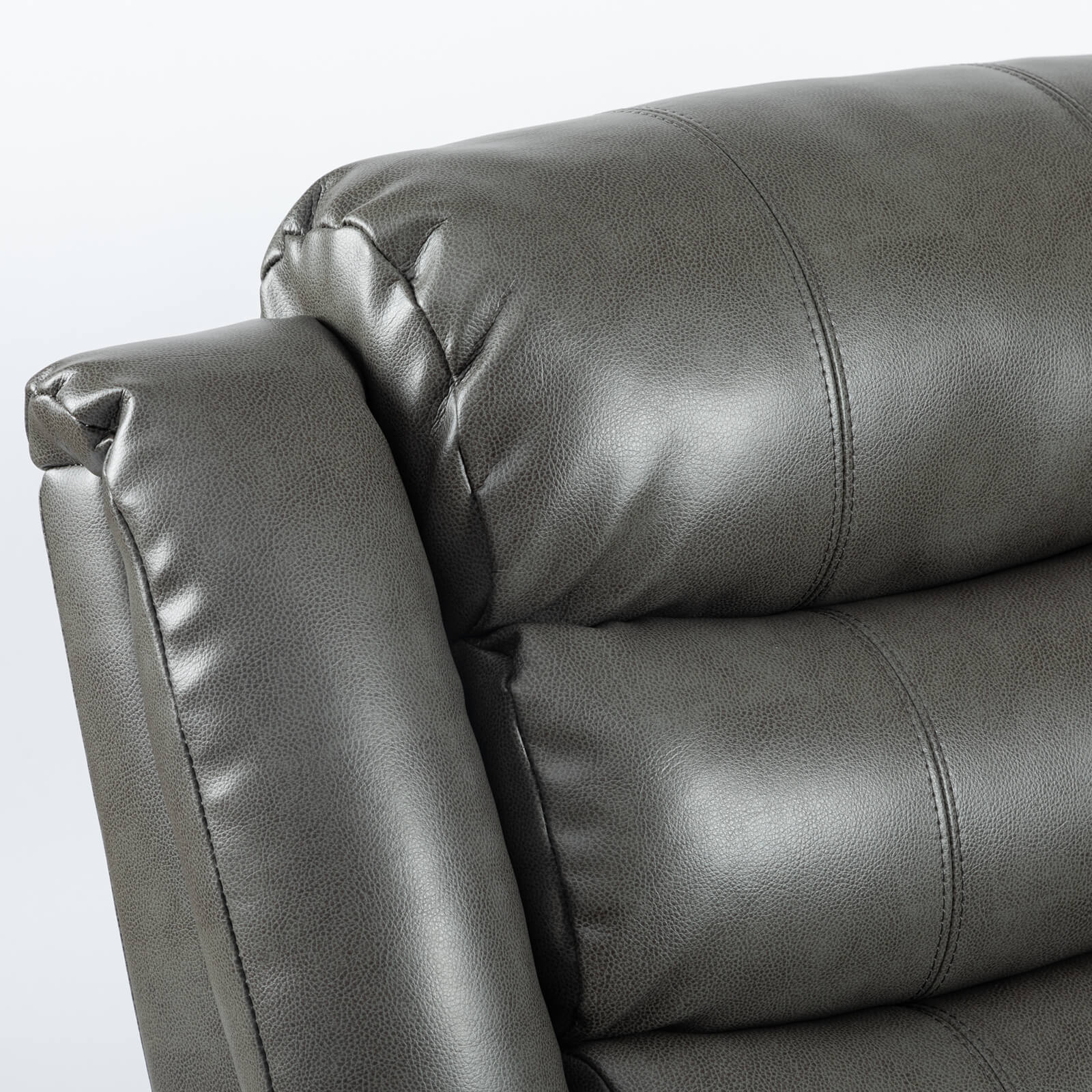 Turin 3 Seater Reclining Sofa GREY LEATHER