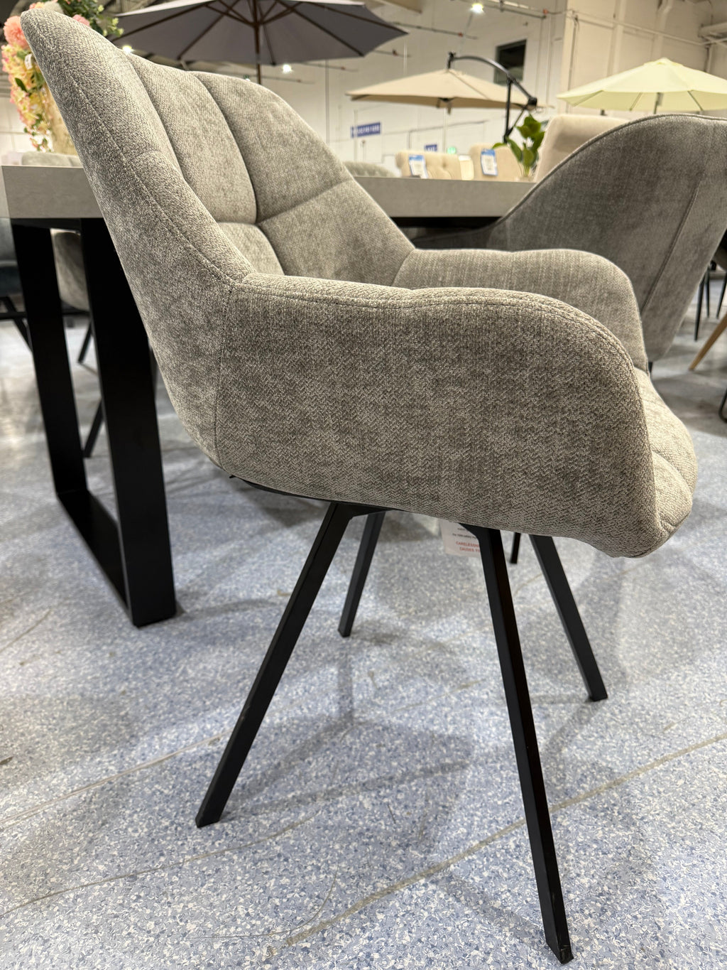 PAIR Jude Grey Swivel Dining Chairs