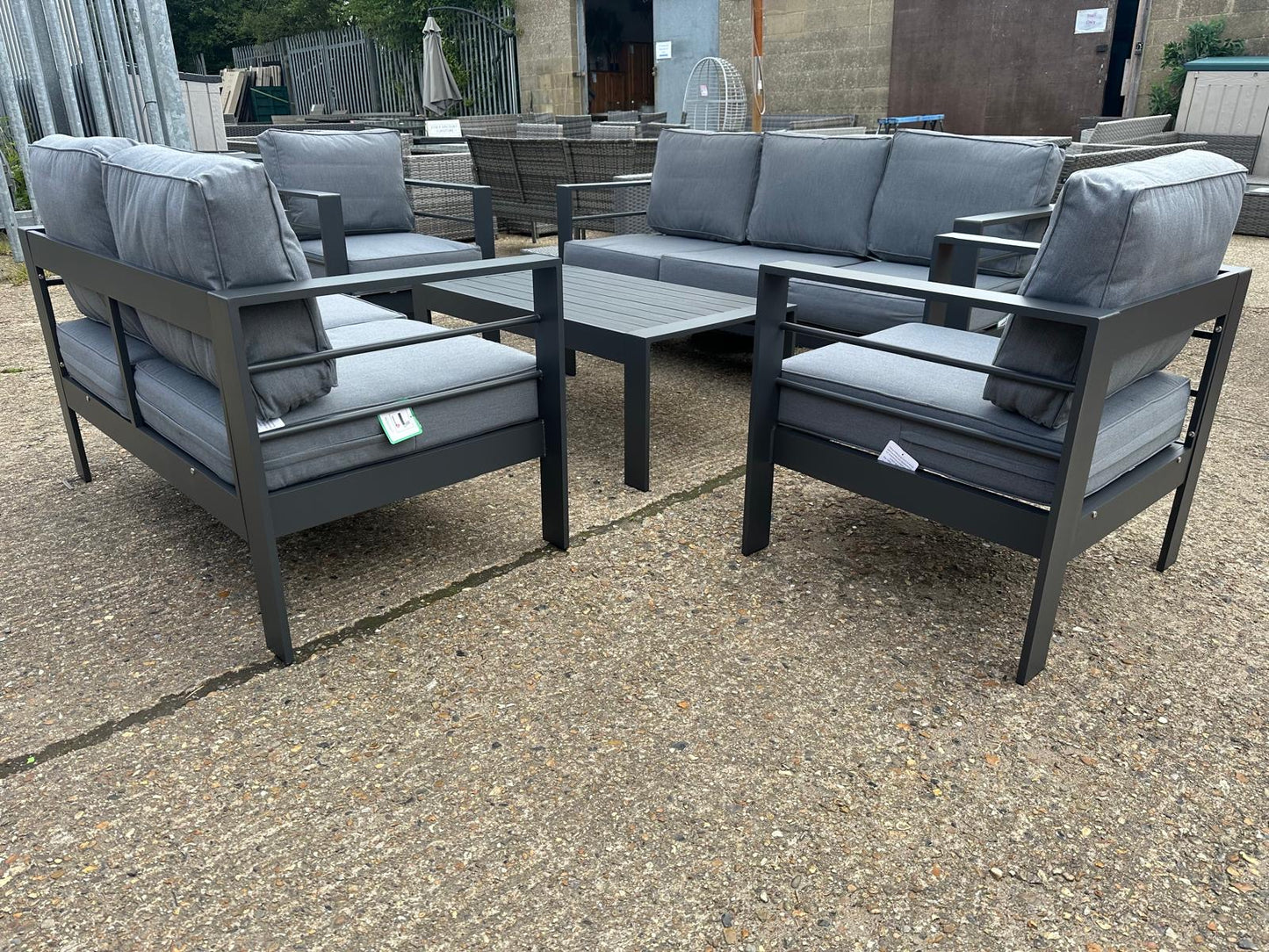 Grey Aluminium 7 Seater Sofa Lounge Set