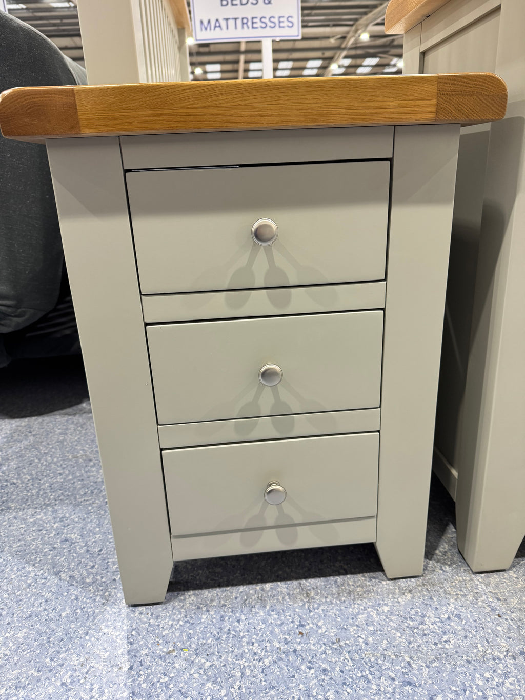 Chatsworth 3 Drawer Bedside GREY