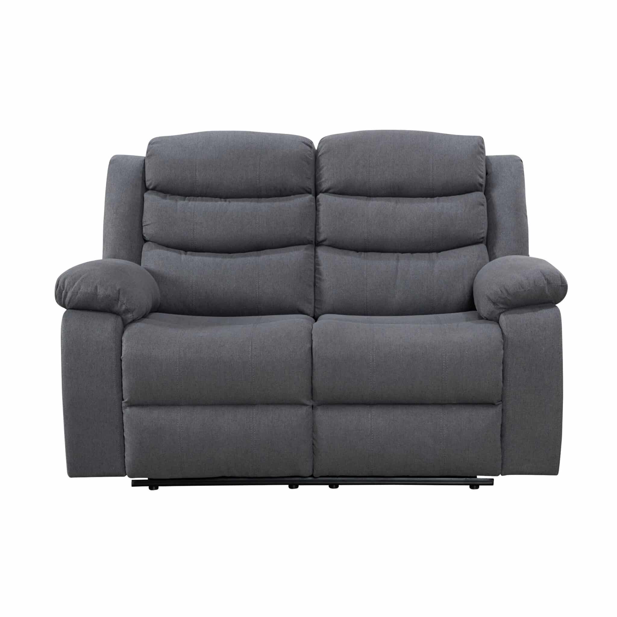 Turin 2 Seater Reclining Sofa DARK GREY FABRIC