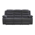 Turin 3 Seater Reclining Sofa DARK GREY FABRIC