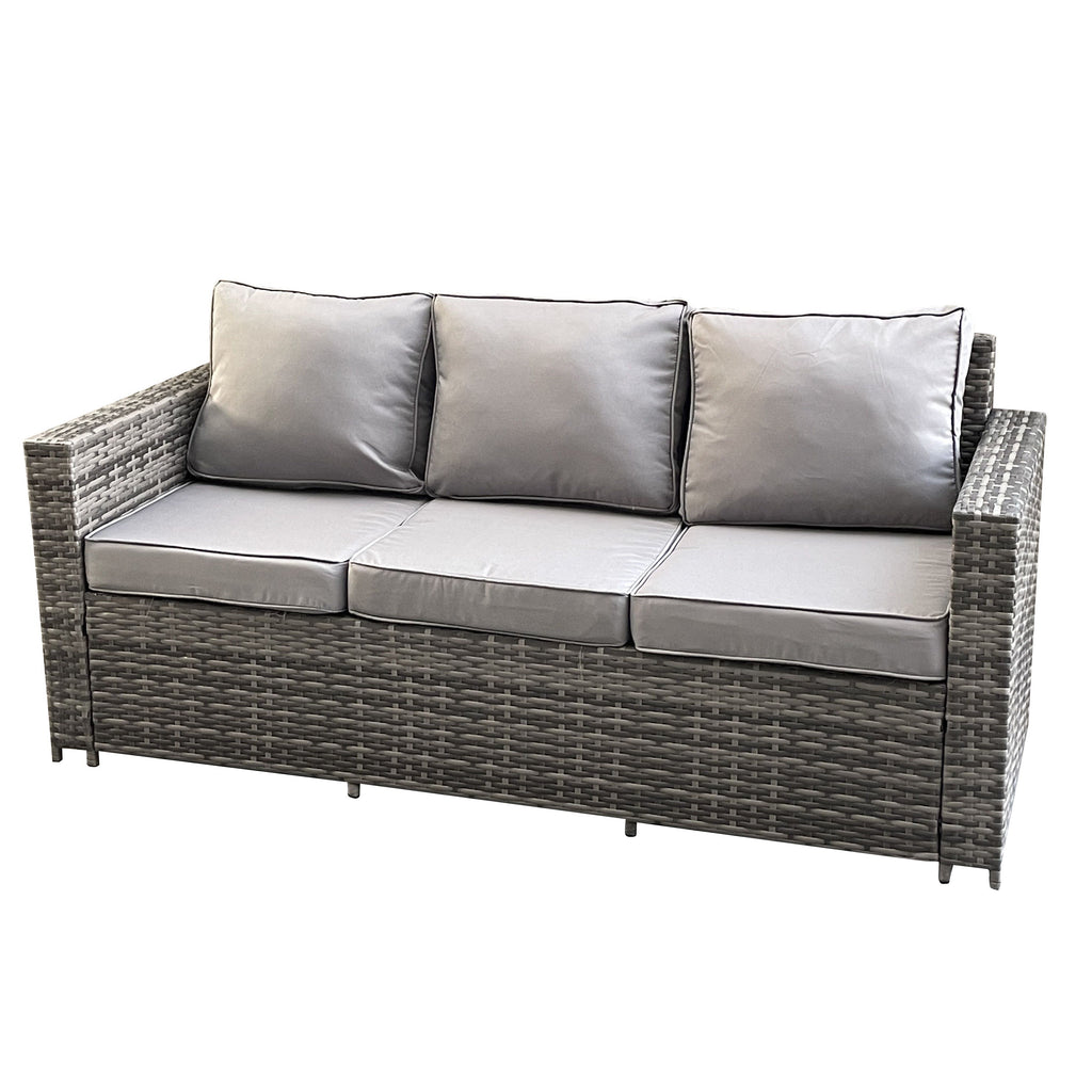 Mixed Grey Rattan 3 Seater Sofa