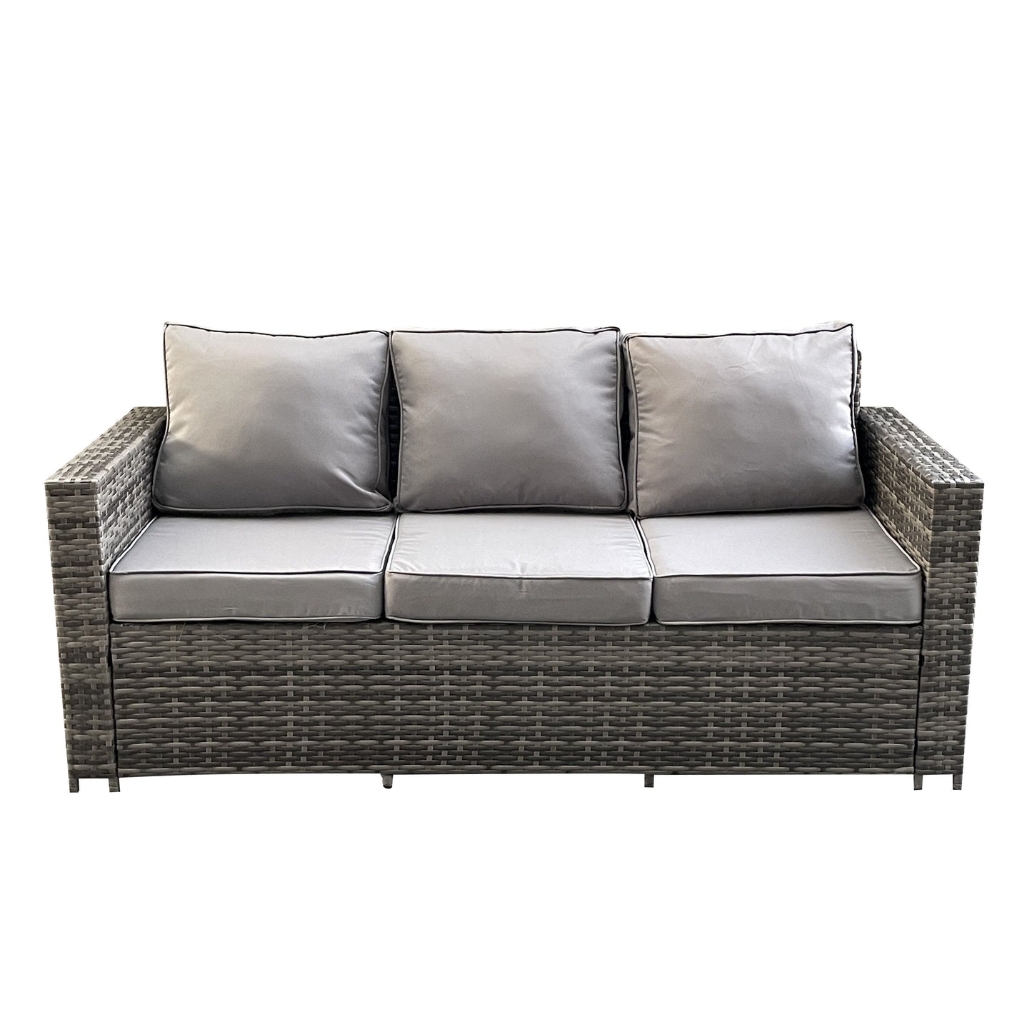 Mixed Grey Rattan 3 Seater Sofa