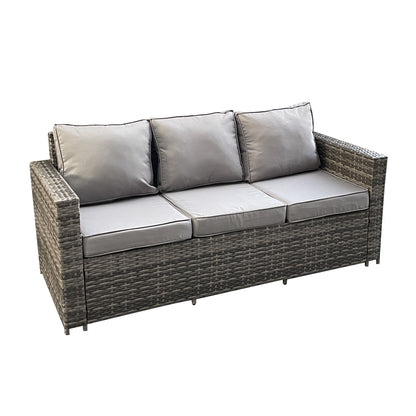 Mixed Grey Rattan 3 Seater Sofa