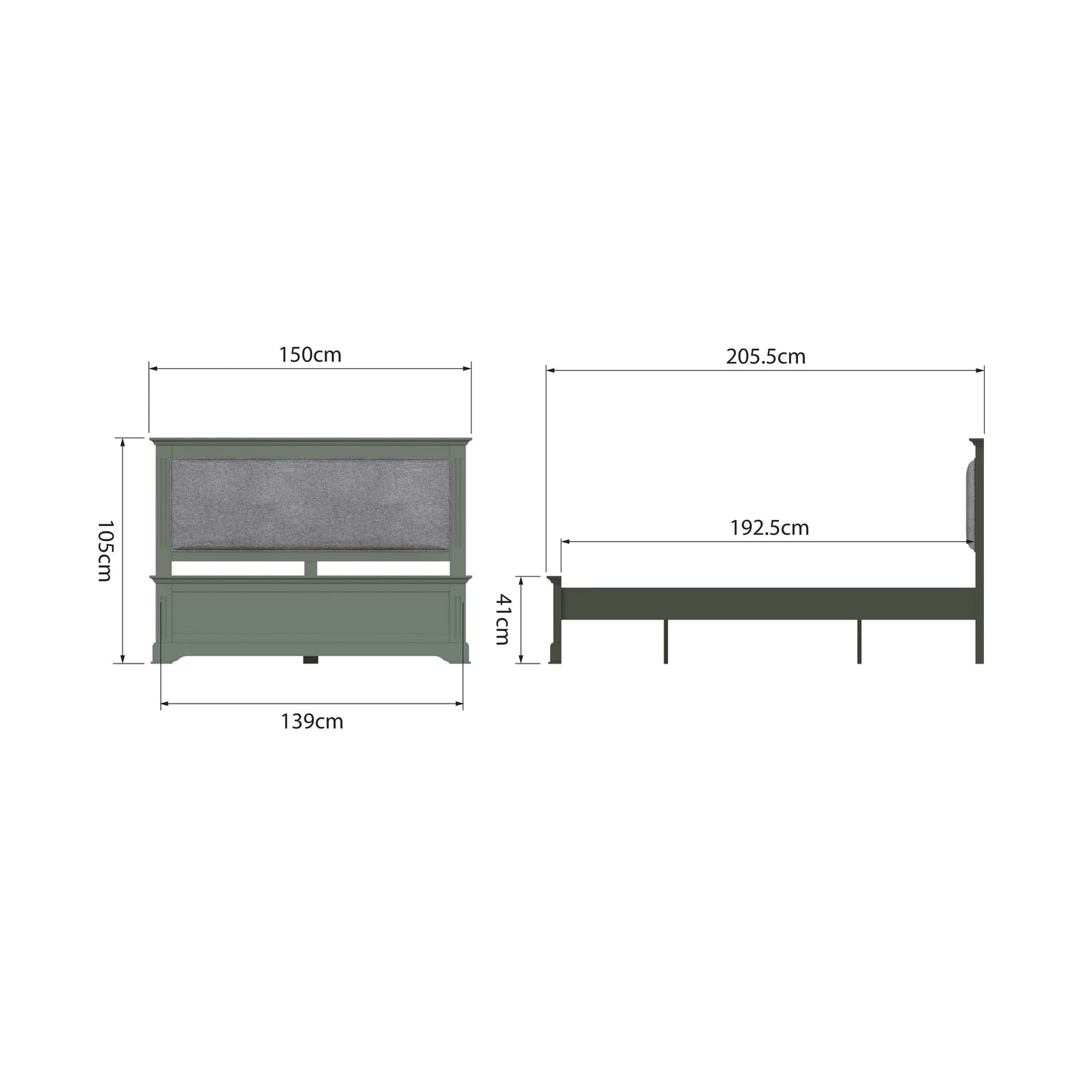 BP Cactus Green Double Bed Frame