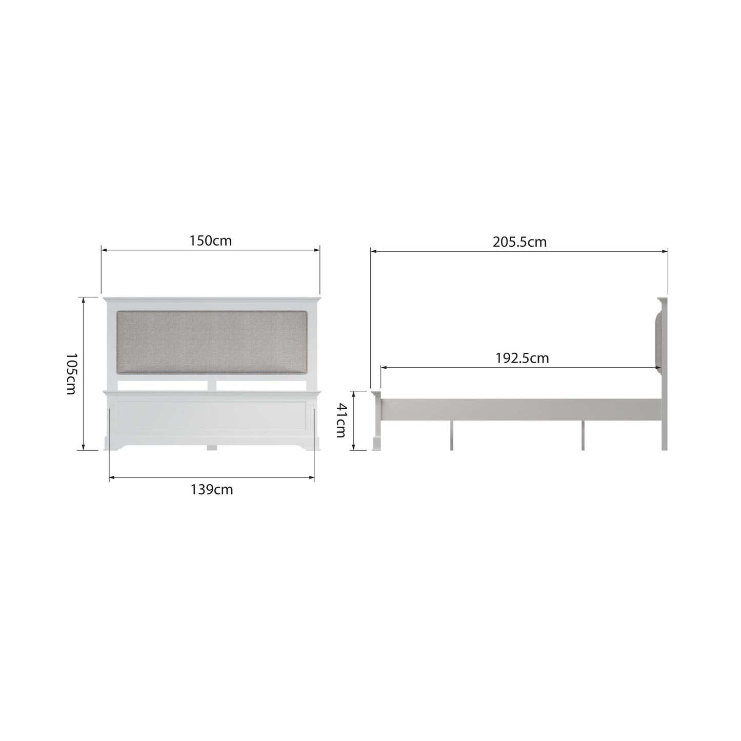 BP White Double Bed Frame