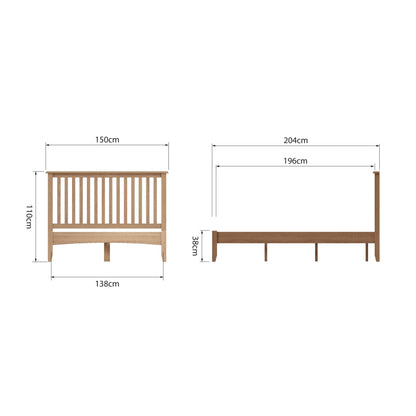 GAO Oak Double Bed Frame