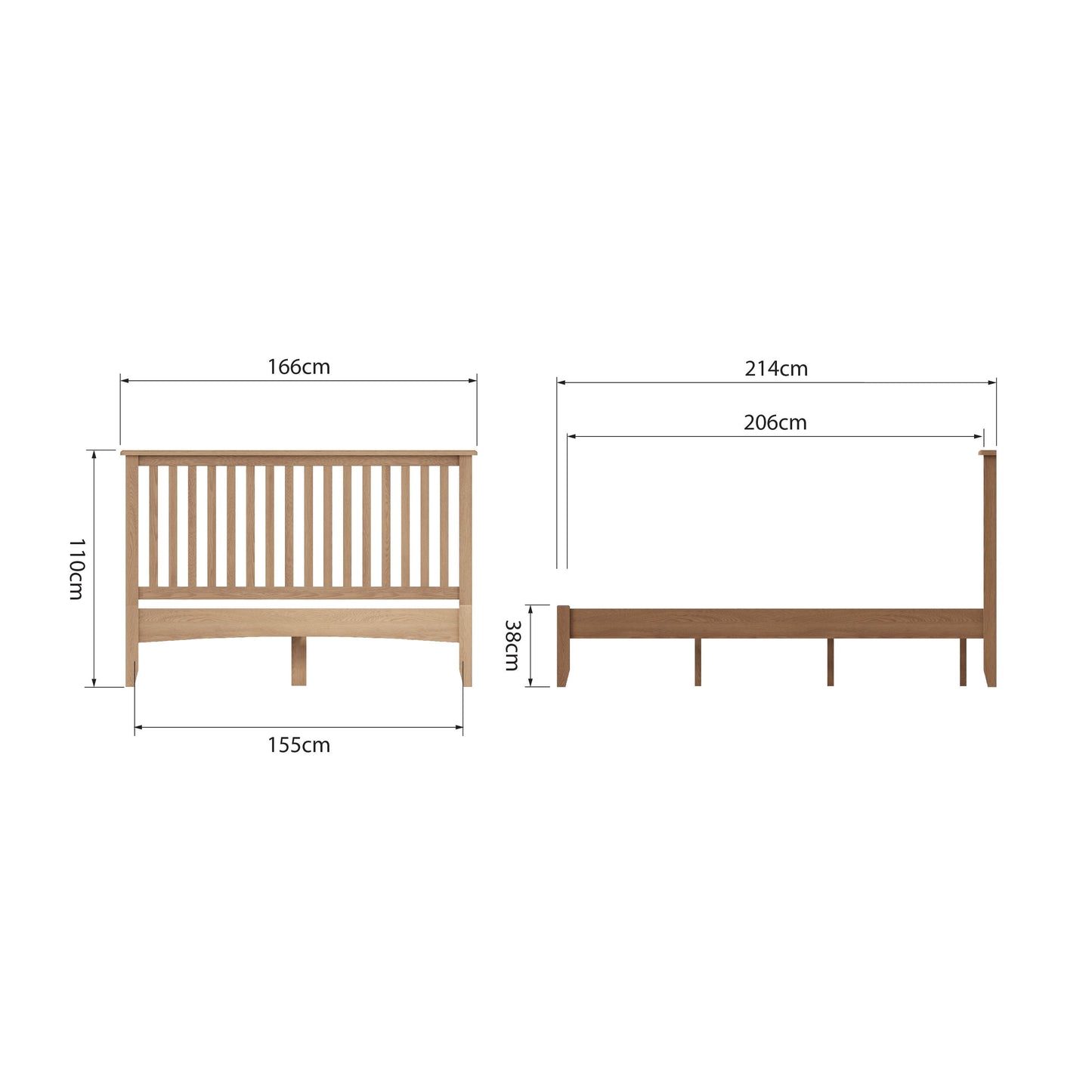 GAO Oak Kingsize Bed Frame