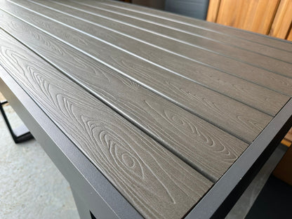 Grey Aluminium Poly Wood Top Dining Table