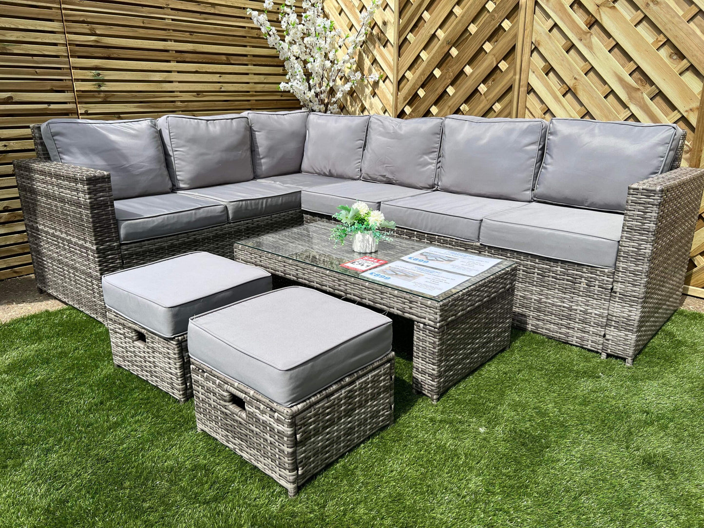 LCL70 Mixed Grey Large Corner Lounge Set