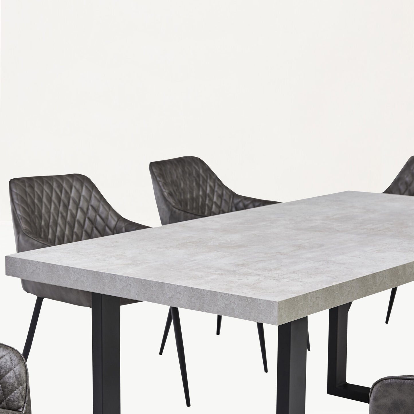 Light Grey Concrete Effect Dining Table