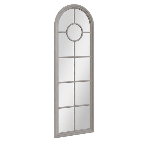 Narrow Arched Window Mirror - Grey