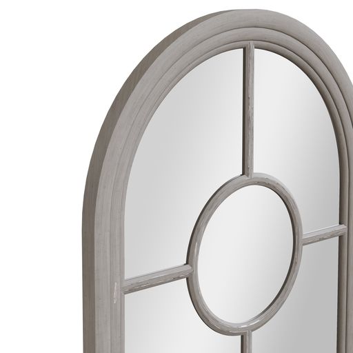 Narrow Arched Window Mirror - Grey