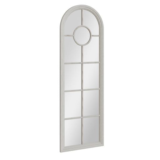 Narrow Arched Window Mirror - White