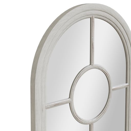 Narrow Arched Window Mirror - White