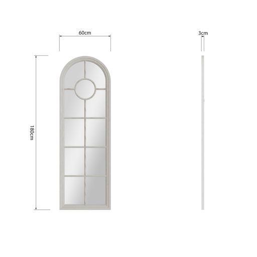 Narrow Arched Window Mirror - White