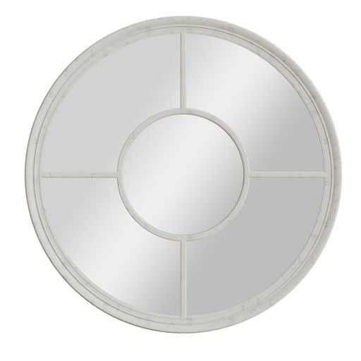 Round Window Mirror - White