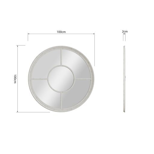 Round Window Mirror - White