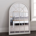 Small Arched Window Mirror - White