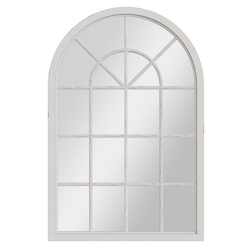 Small Arched Window Mirror - White