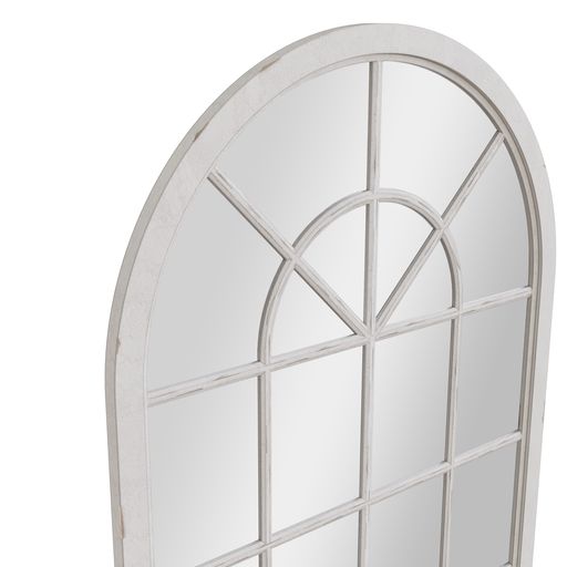 Small Arched Window Mirror - White