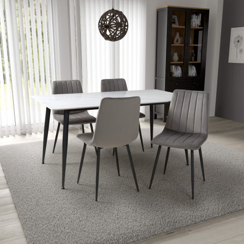 Monaco 1.6m Dining Table With 4 Lisbon Chairs