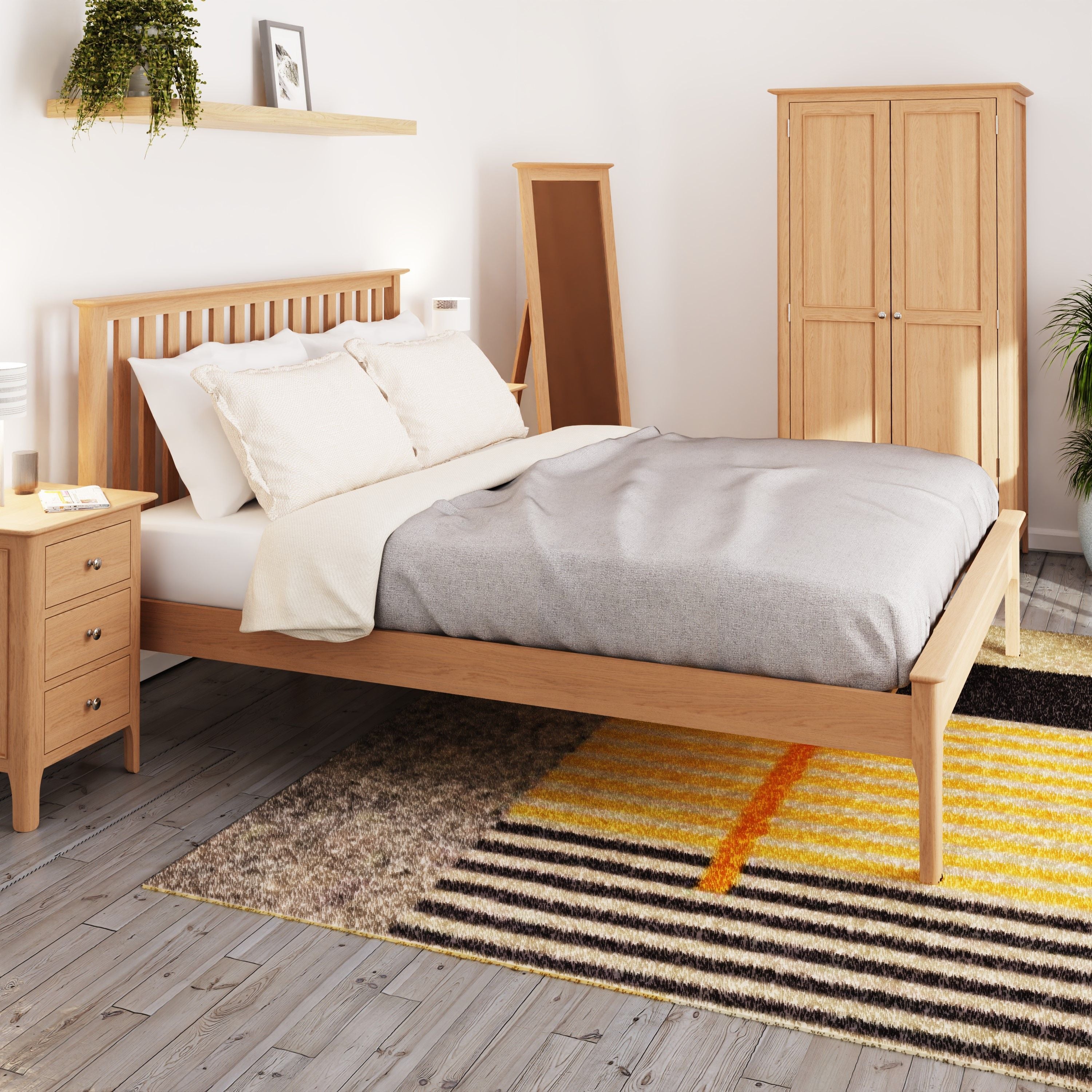 NT Oak Double Bed Frame