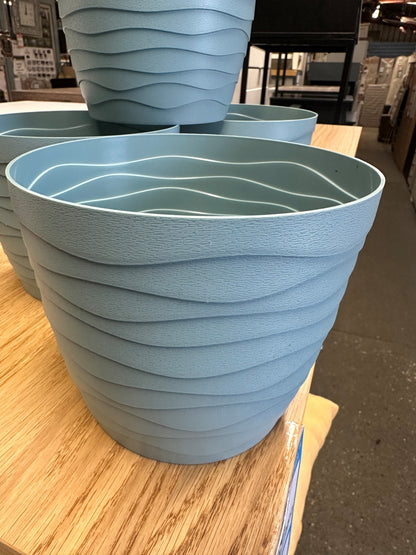 Set Of 3 Blue Orten Plant Pots