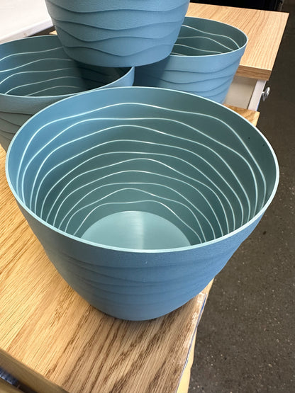 Set Of 3 Blue Orten Plant Pots