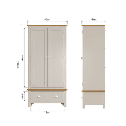 RA 2 Door 1 Drawer Wardrobe