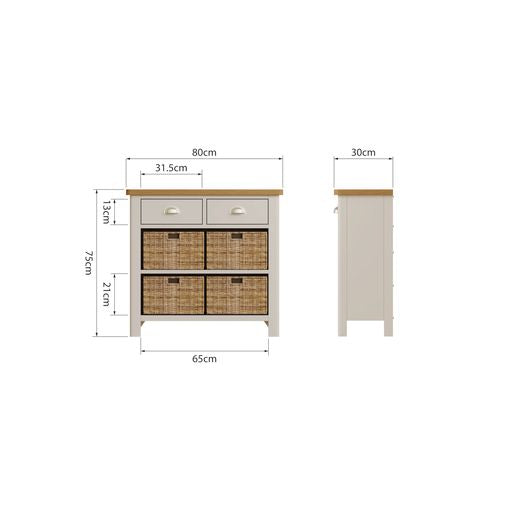 RA 2 Drawer 4 Basket Cabinet