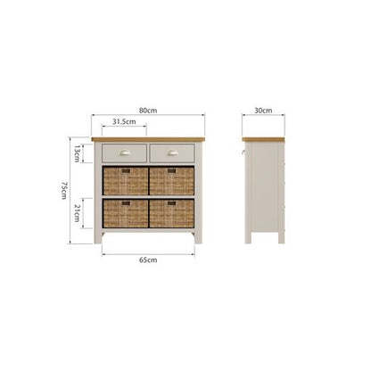 RA 2 Drawer 4 Basket Cabinet