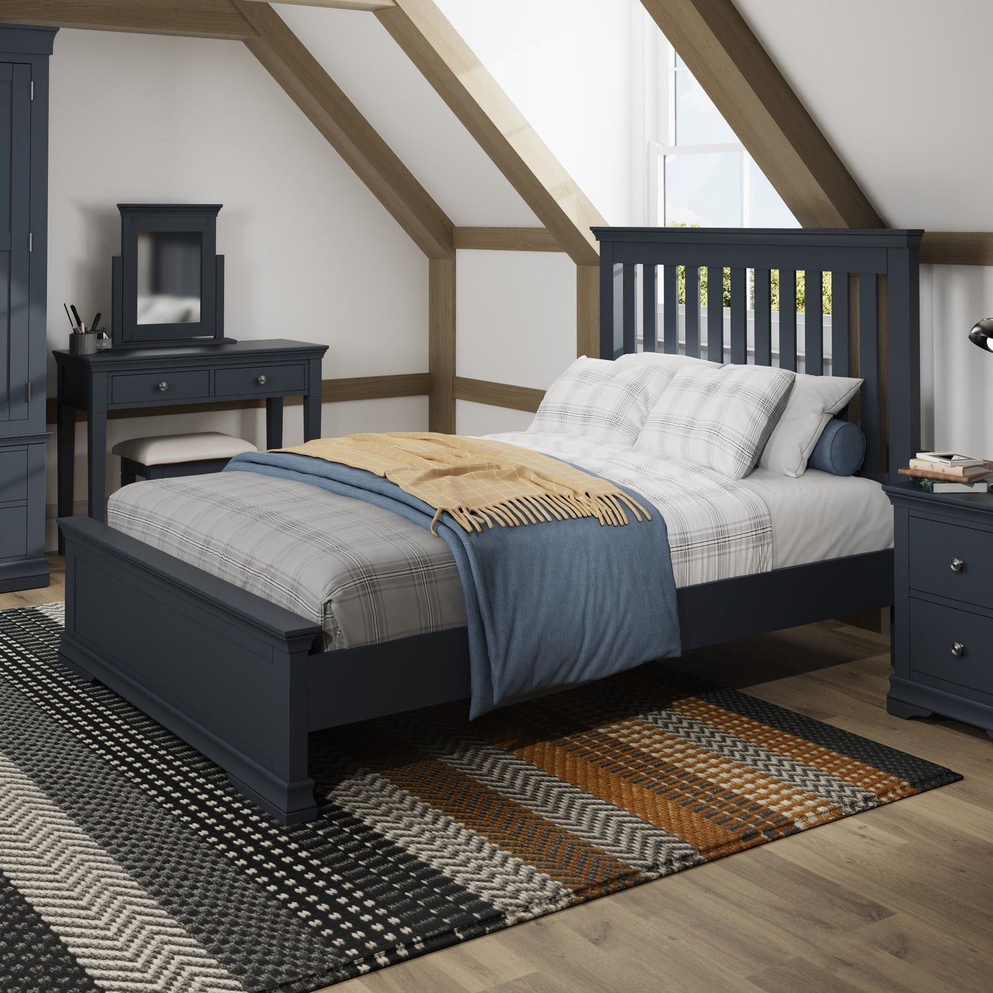 SW Dark Grey Double Bed Frame