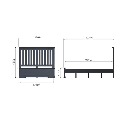 SW Dark Grey Double Bed Frame