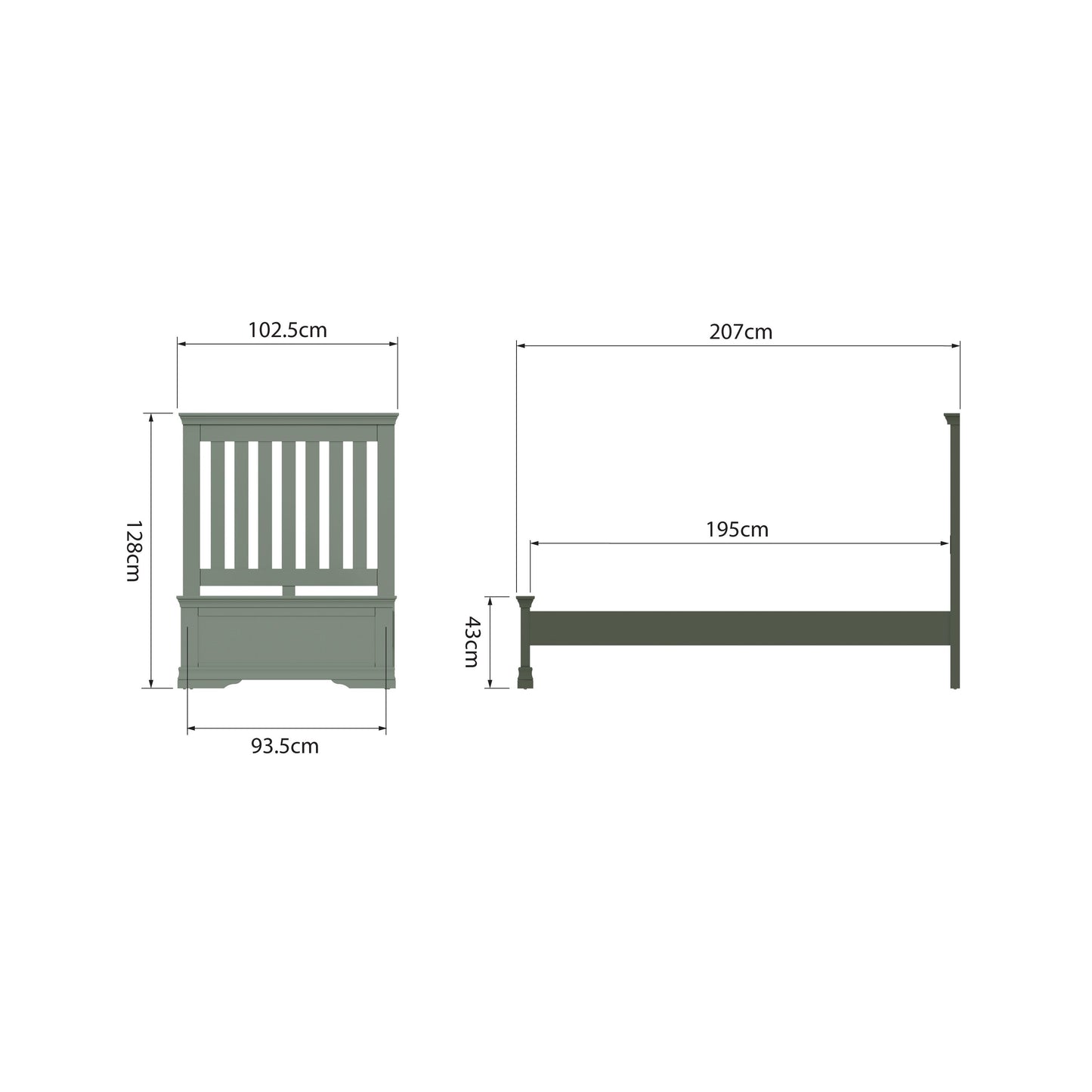 SW Cactus Green Single Bed Frame